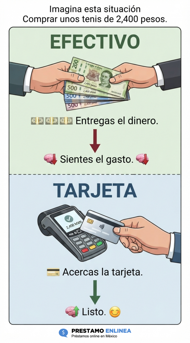 Gráfico de compra con efectivo vs. tarjeta: el efectivo duele más
